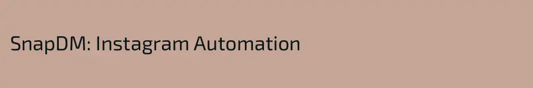 SnapDM: Instagram Automation